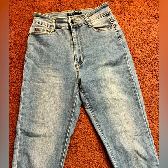 NWOT🩵 Fashion Nova Women’s Super High Waisted Skinny Jeans Size 7 - Picture 3 of 9